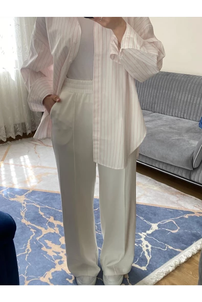 PPO001 PALAZZO OYSHO KUMAŞ AYDA PANTOLON - 12