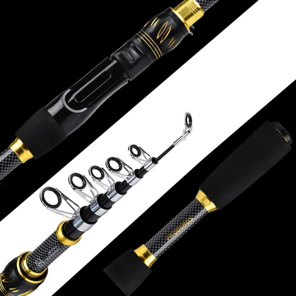 Teleskobik Spin Olta Kamışı 2.10 cm 5-20 Gr. Sahte Yem Rapala Atarlı Lrf Kamışı - 2