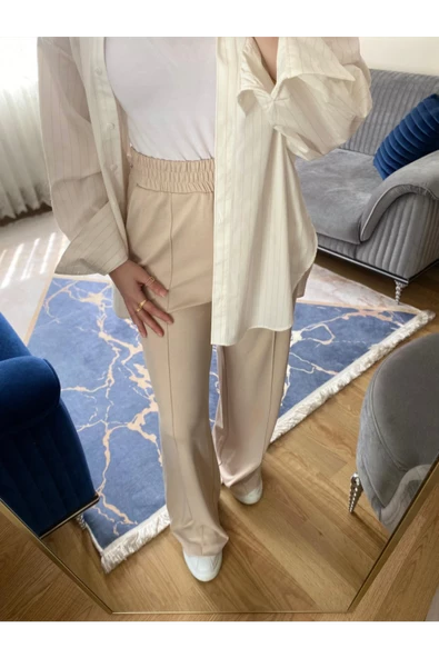 PPO001 PALAZZO OYSHO KUMAŞ AYDA PANTOLON - 6