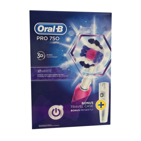 Oral-B Pro 750 3D White Pembe Şarjlı Diş Fırçası