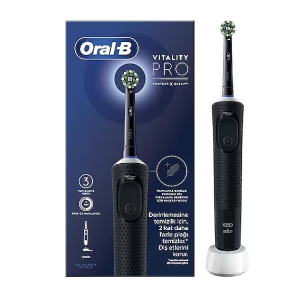 Oral-B D103 Vitality Pro Cross Action Siyah Şarjlı Diş Fırçası