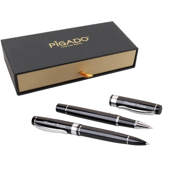 İsme Kişiye Özel Premium Lüx Metal Tükenmez ve Roller Kalem Seti - Resim 2