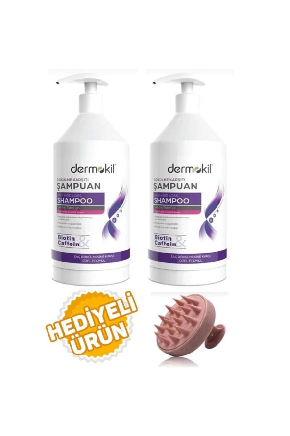 Dermokil Şampuan Dökülme Karşıtı 1000 Ml 2 Adet+Saç Masaj Tarağı
