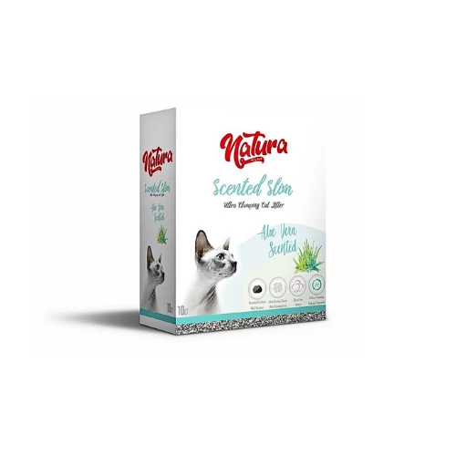 NATURA Scented Slim Aloe vera Özlü Bentonit Kedi Kumu 10 lt