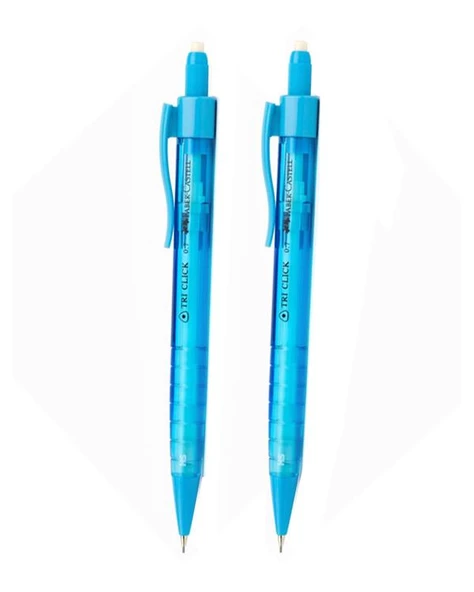 Faber Castell Tri Click Versatil 0.7mm 2 li Mavi Set