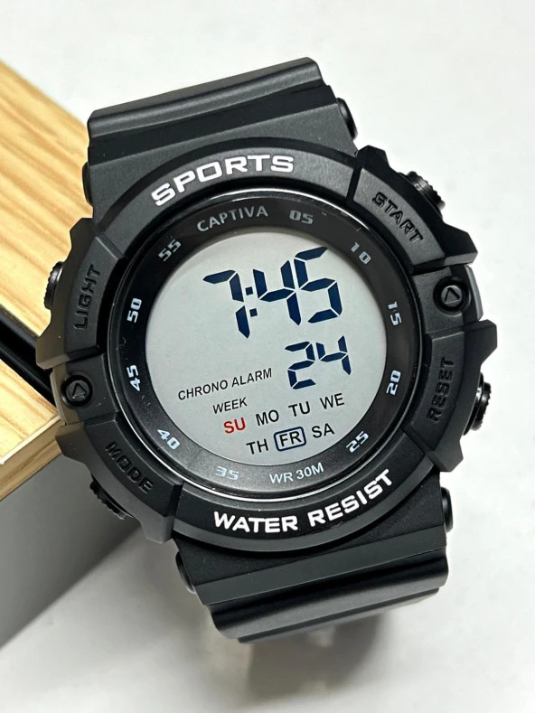 Captiva Büyük Kasa 3 Atm Digital Seri Alarm-Kronometre-Aydınlatma Özellikli Erkek Kol Saat CPK.NSX14 ürün görseli