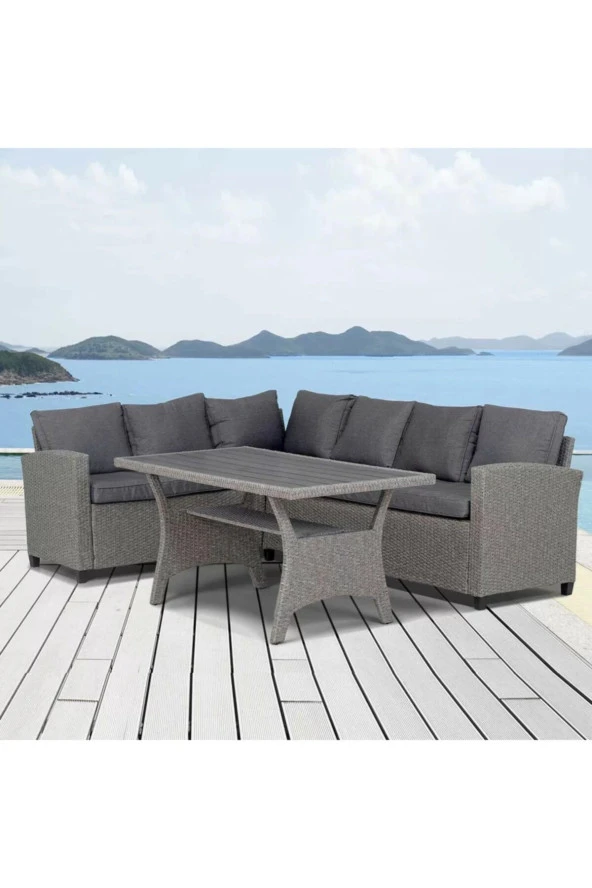 Rattan Köşe Oturma Grubu, Bahçe Teras Oturma Grubu,
