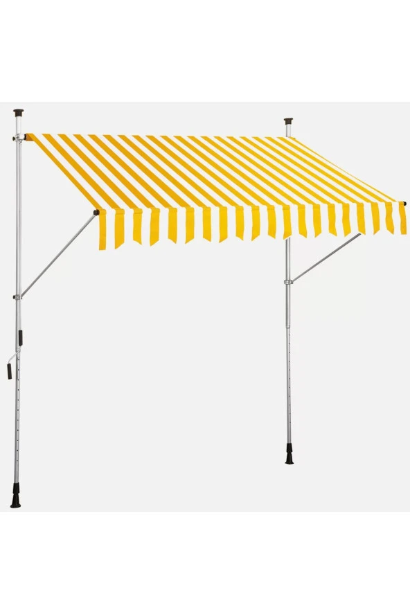 Evinizin Atölyesi Teleskopik Tente Sarı-Beyaz 300X130 Cm