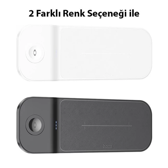 Coofbe Hc Seri Super Şarj Masaüstü 3in1 Kablosuz Şarj Cihazı Kulaklık Saat Şarjı Telefon Şarj Cihazı - 8