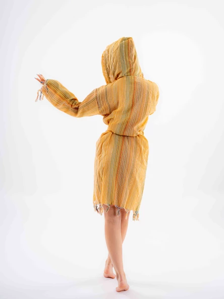 Gökkuşağı Peştemal Bornoz Model Plaj Elbisesi - 9