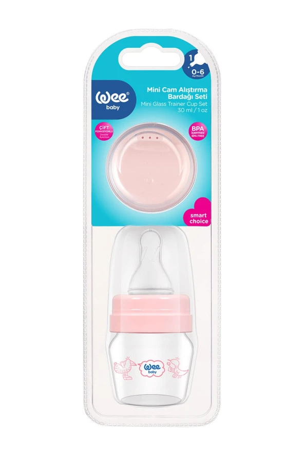 Wee Baby Mini Cam Alıştırma Bardağı Seti 30 ml - PEMBE