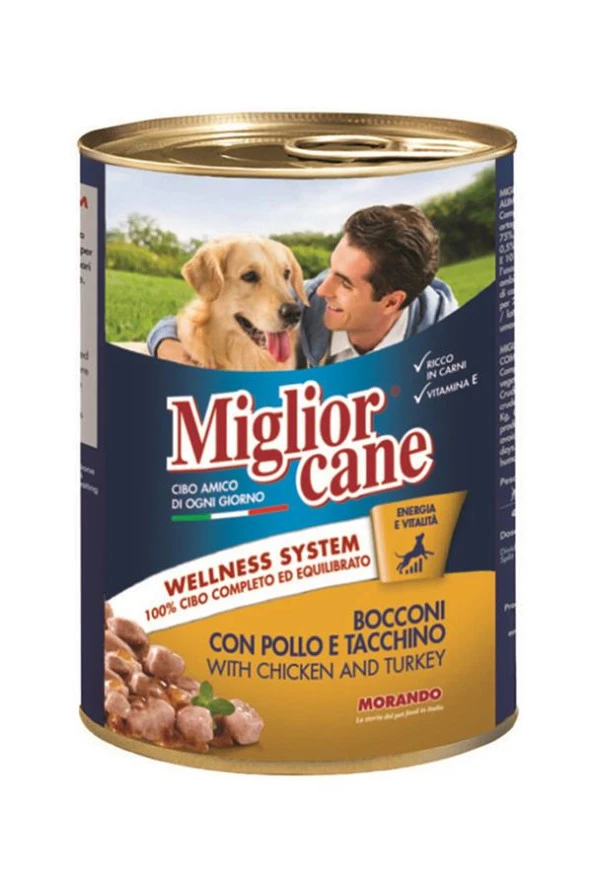 Miglior Cane Köpek Konservesi  Tavuk-Hindi- 405 Gr