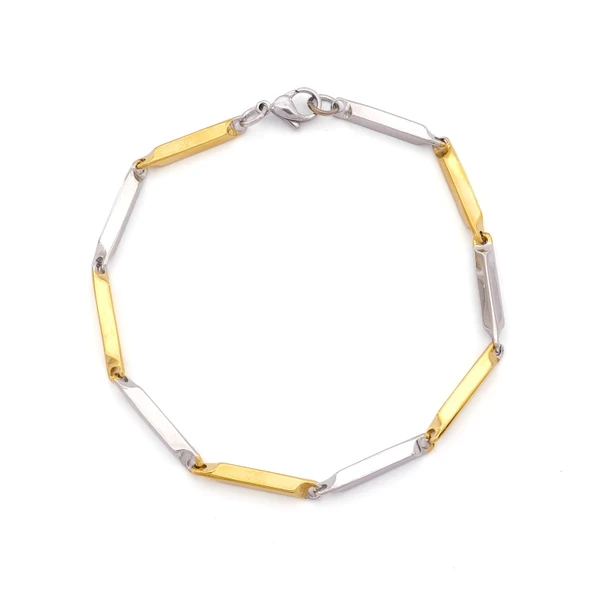 Çift Renkli Küp Model Çelik Erkek Bilekliği EBLK-505 ürün görseli