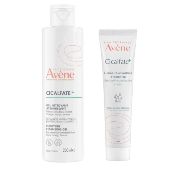 Avene Cicalfate Cream 40 Ml + Cicalfate Gel Nettoyant Purifiant 200 Ml