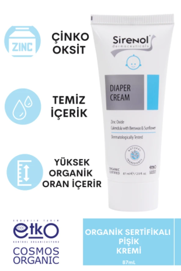 Sirenol Organik 2'li Bebek Bakım Seti (Şampuan + Pişik Kremi) 400 mL / 87 mL