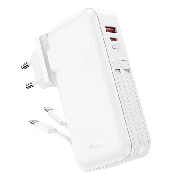 Coofbe Dahili Type-C Kablolu Ve İphone Kablolu 22.5W 10000 Mah Powerbank Ve Priz Girişli Şarj Cihazı - 6