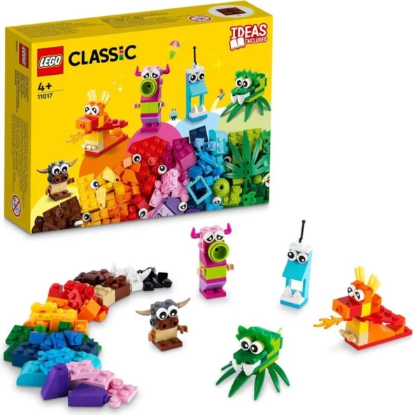 LEGO® Classic Yaratıcı Canavarlar 11017 - 4 Yaş ve Üzeri için 5 Canavar Mini Modeli İçeren Oyuncak Y