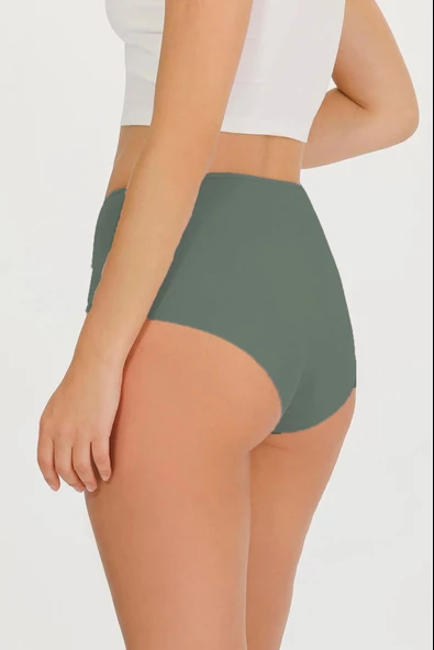 5li Kadın İz Yapmaz Yüksek Bel Lazer Kesim Külot - 11