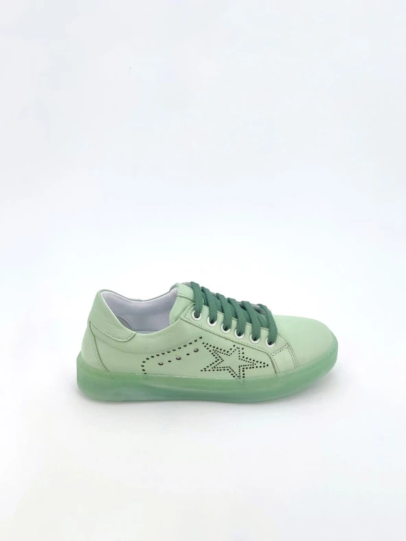 Alios Yeşil Gerçek deri Kadın Spor Ayakkabı
