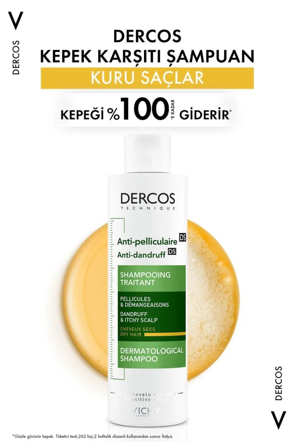 Vichy Dercos Anti Dandruff Kuru Saçlar Için Kepeğe Karşı Etkili Bakım Şampuanı 200 ml - 2