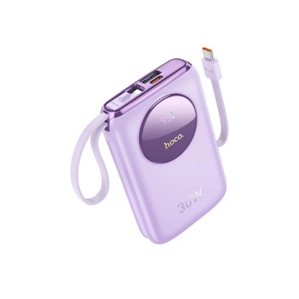 Polham Dahili Type-C Ve İphone Lightning Kablolu 22.5W 10000mAh Powerbank, Dijital Göstergeli Ultra Hızlı Powerbank - 4