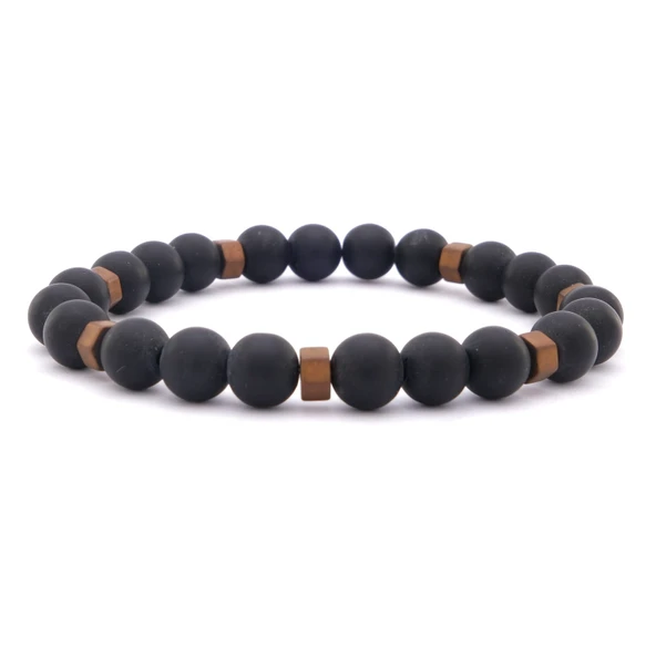 Oniks Lav Doğal Taş Erkek Bileklik EBLK-255