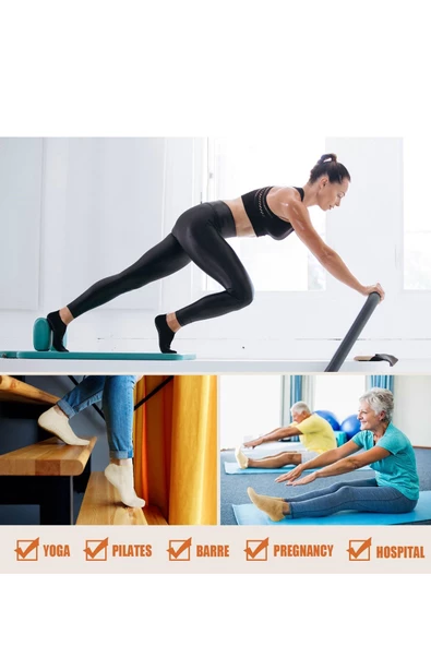 3 lü Kadın Bambu Görünmez Pilates Çorap Kaydırmaz Noktalı Dikişsiz