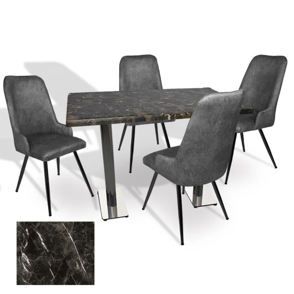 Karanfil Werzalit - Çırağan Masa Takımı (70x120) - (Teramo - Füme)
