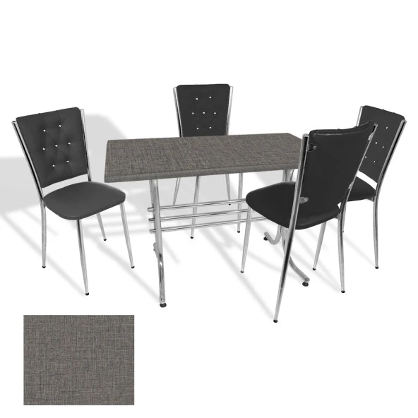 Japon Werzalit - Kapitoneli Mutfak Masa Takımı - (Twister - Siyah) ürün görseli