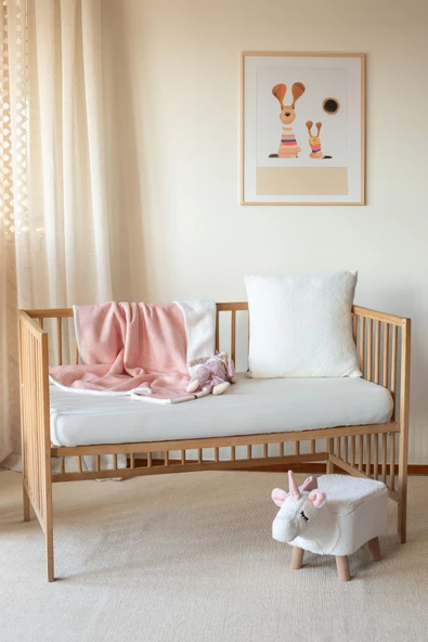 Fluffy Uyku Beşik Yastığı Kırlent Kılıfı Dekoratif Bebek Çocuk Odası Koyun Tüyü  Kuzu Kılıf Beyaz - Resim 4