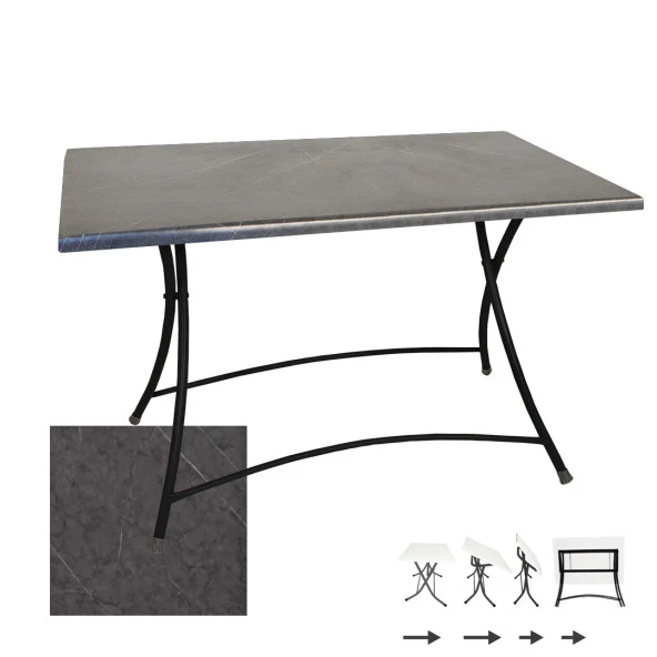 Modern Katlanır Werzalit Tabla Masa (80X120) - Grey Marble ürün görseli 1