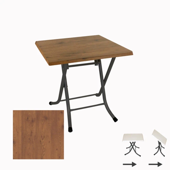 Klasik Katlanır Werzalit Kare Tabla Masa (80X80) - Novagento ürün görseli