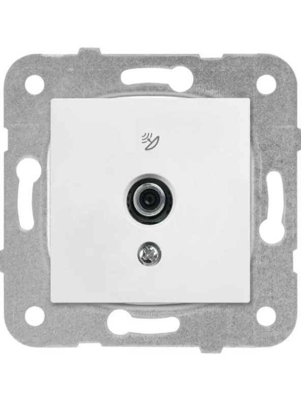Viko Karre Uydu Prizi F Konnektörlü Geçişli 10dB Beyaz (Çerçeve Dahil) 90967038 (4 Adet) - 2