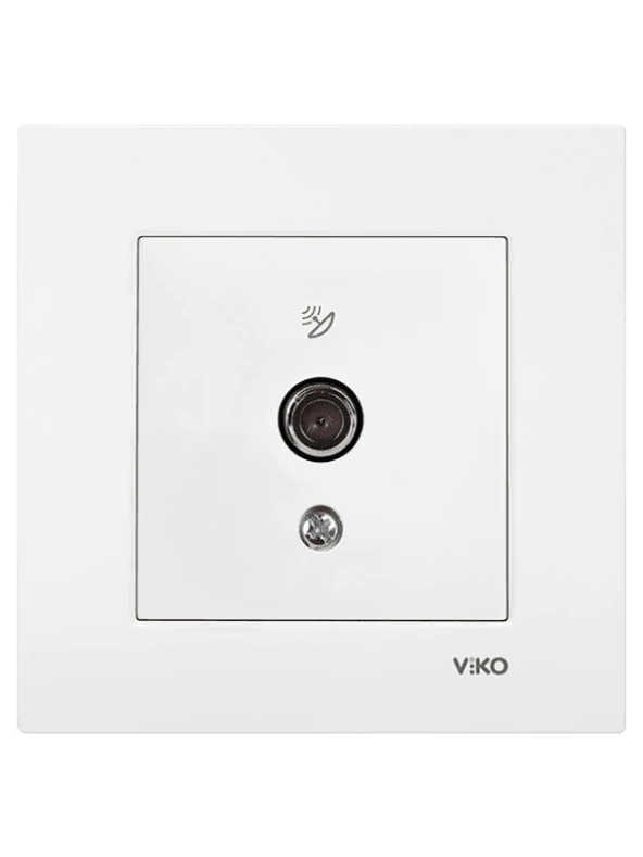 Viko Karre Uydu Prizi F Konnektörlü Geçişli 10dB Beyaz (Çerçeve Dahil) 90967038 (4 Adet) - 3