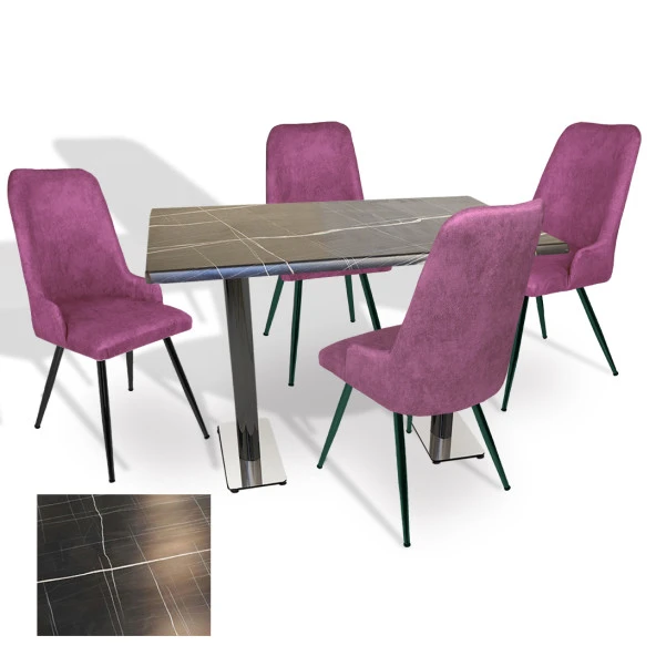 Karanfil Werzalit - Çırağan Masa Takımı (70x120) - (Palazzo -  Mor) ürün görseli