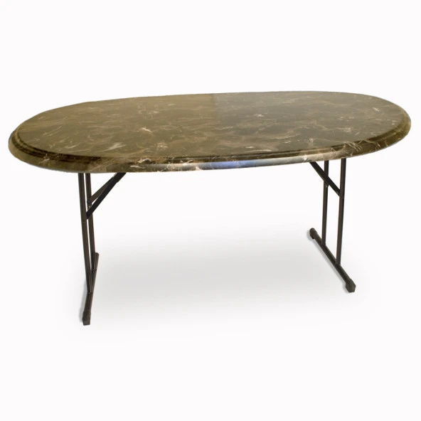 Banket Werzalit Oval Masa 94x146  (ESB-SIYAH) - Karacabey Marble (Katlanır) ürün görseli