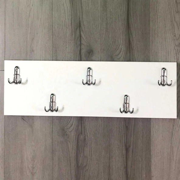 MODİLAYN Manolya Ahşap 10'lu Duvar Askısı 17X50 cm Kapı Arkası Amerikan Askı