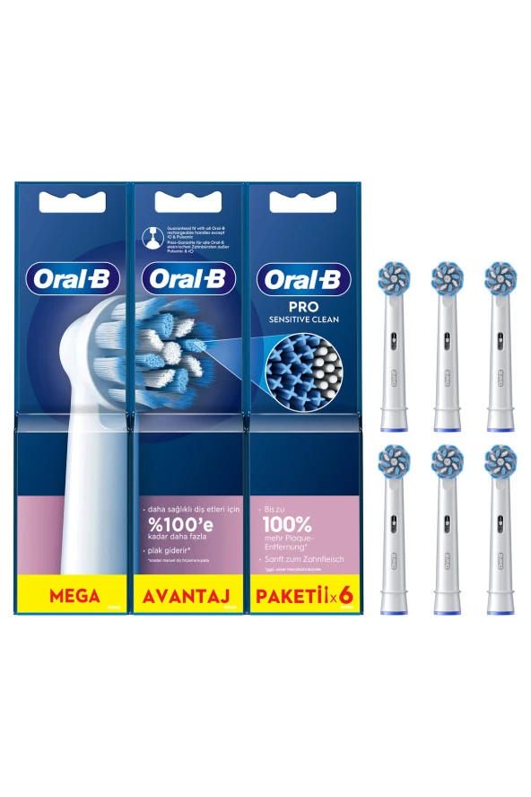 Oral-B Pro Sensitive Clean 6lı Diş Fırçası Yedek B