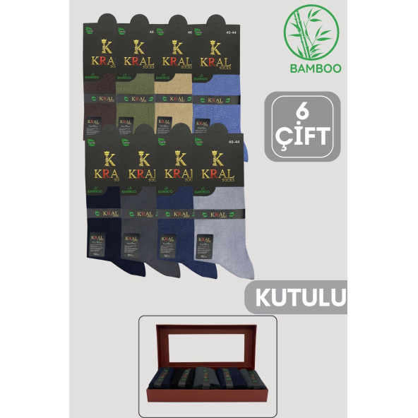 Kutulu 6 Çift Erkek Bambu Uzun Soket Yazlık Dikişsiz Parfümlü Çorap - 2