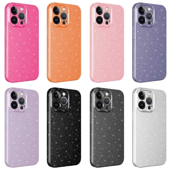 iPhone 12 Pro Uyumlu  Uyumlu KılıfKamera Korumalı Simli Lüks Koton Kapak - 2