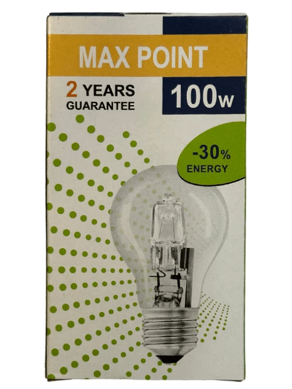 Max Point 100W 3200K (Sarı Işık) E27 Duylu Eski Tip Ampul