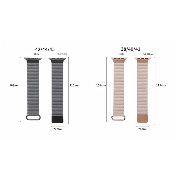 ​​​Watch 42mm KRD-78 PU Deri Kordon Strap Kayış - Resim 2