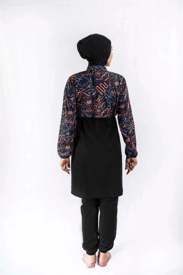 Tesmay 22110 Dijital Desenli 2 Li  Tesettür Mayo - Resim 2