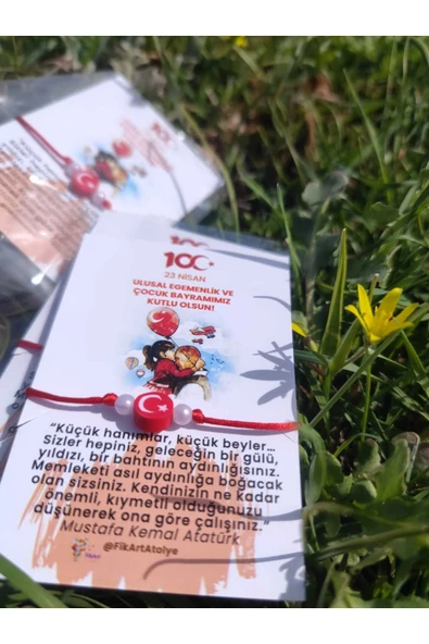 23 Nisan Tebrik Kartlı Bileklik 20 Adet