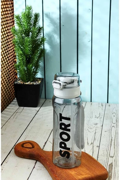 Kilitli Kapaklı Taşıma İpli Exclusive Kalite BPA Free Okul ve Sporcu Suluk Matara - SİYAH - 5