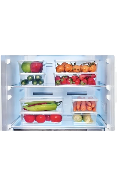 10 Adet Kendinden Kapaklı Erzak Saklama Kabı 1 Lt Kapaklı Kilitli Dondurucuya Uygun Saklama Kabı - Resim 4