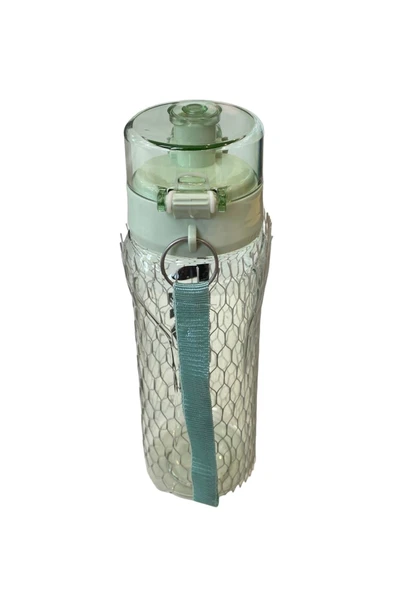 Kilitli Kapaklı Taşıma İpli Exclusive Kalite BPA Free Okul ve Sporcu Suluk Matara - YEŞİL - 6