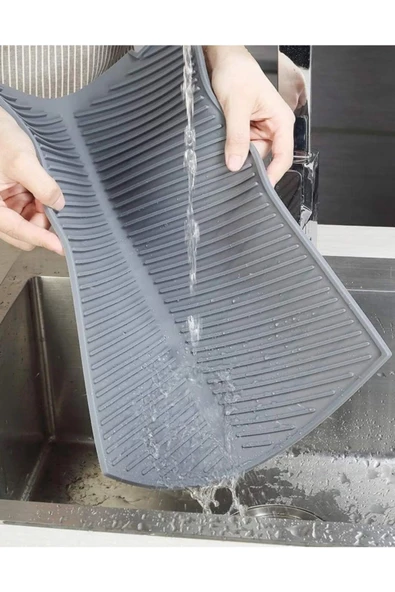 Silikon Silikon Bulaşık Kurutma Matı Maxi Boy 44x33cm 36 x 46 Gri - 3