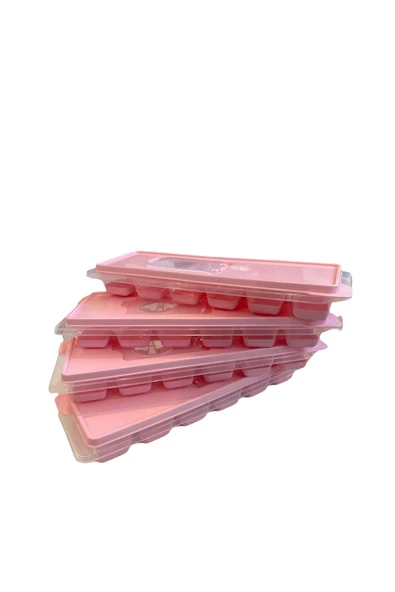 4 Adet Pembe Bas Parmak Silikon Buz Kalıbı 12 Bölmeli Buz Kalıbı Silikon Buzluk - Resim 2