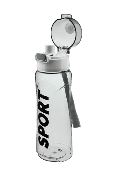 Kilitli Kapaklı Taşıma İpli Exclusive Kalite BPA Free Okul ve Sporcu Suluk Matara - SİYAH - 2